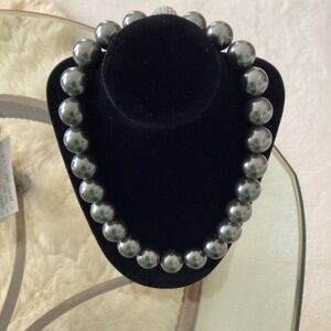 Beautiful Silver/Gray Pearls with Crystal Magnetic Clasp